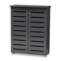 Baxton Studio Adalwin Dark Gray 2-Door Wooden Entryway Shoe Storage Cabinet 152-9170